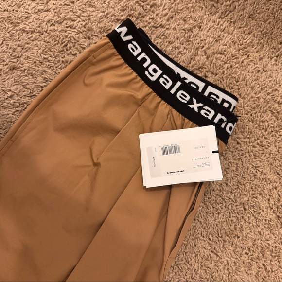 AUTHENTIC: Alexander Wang Camel Trousers with Logo Waistband